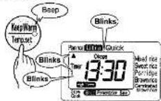 Tiger JKC-R18U - Press the Keep Warm/Temp.set key to select warming. - 1