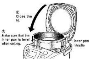 Tiger JKC-R18U - Set the inner pan in the rice cooker. - 1