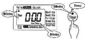 Tiger JKC-R18U - Press the Timer key to select either "Timer 1" or "Timer 2". - 1