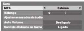 Sum MTS Balanco 0 Ajustes avançados de Audio Auto Volume Desligado Controlo dinâmico de Gama Lígado