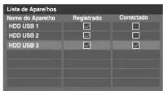 Lista de Aparelhos Nome do Aparelho Registrado Correctado HDD USB 1 □ □ HDD USB 2 □ □ HDD USB 3 □ □