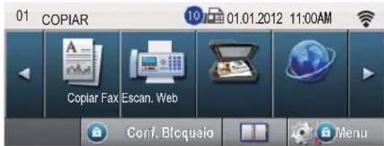 01 COPIAR 10 01.01.2012 11:00AM Copiar Fax Escan. Web Conf. Bloqueio Menu