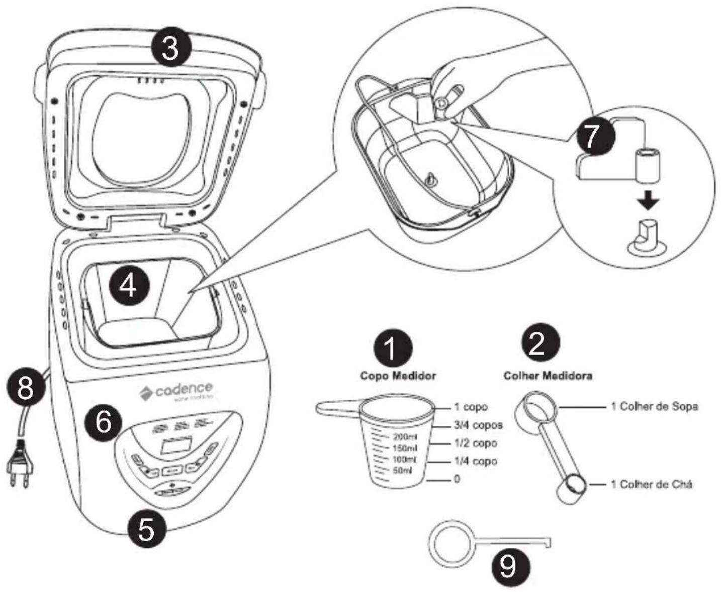 Cadence PAD532 - COMPONENTES DA SUA PANIFICADORA - 1