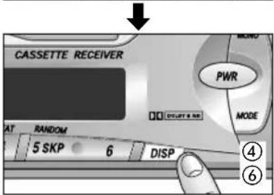 CASSETTE RECEIVER AT RANDOM 5 SKP 6 DISP PWR MOLO DOLENT & NB MODE ④ ⑥