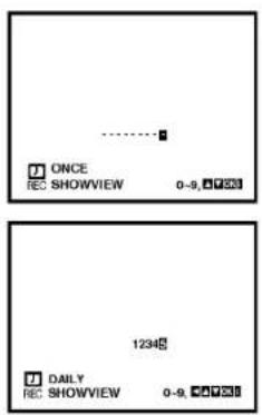 ONCE REC SHOWVIEW 0-9 12345 DAILY REC SHOWVIEW 0-9