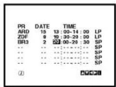 PR DATE TIME ARD 15 13:00-14:00 LP ZDF 9 19:30-29:00 LP BR3 2 20:00-28:30 SP ... ... ... SP ... ... ... SP ... ... ... SP (7) □□□□□