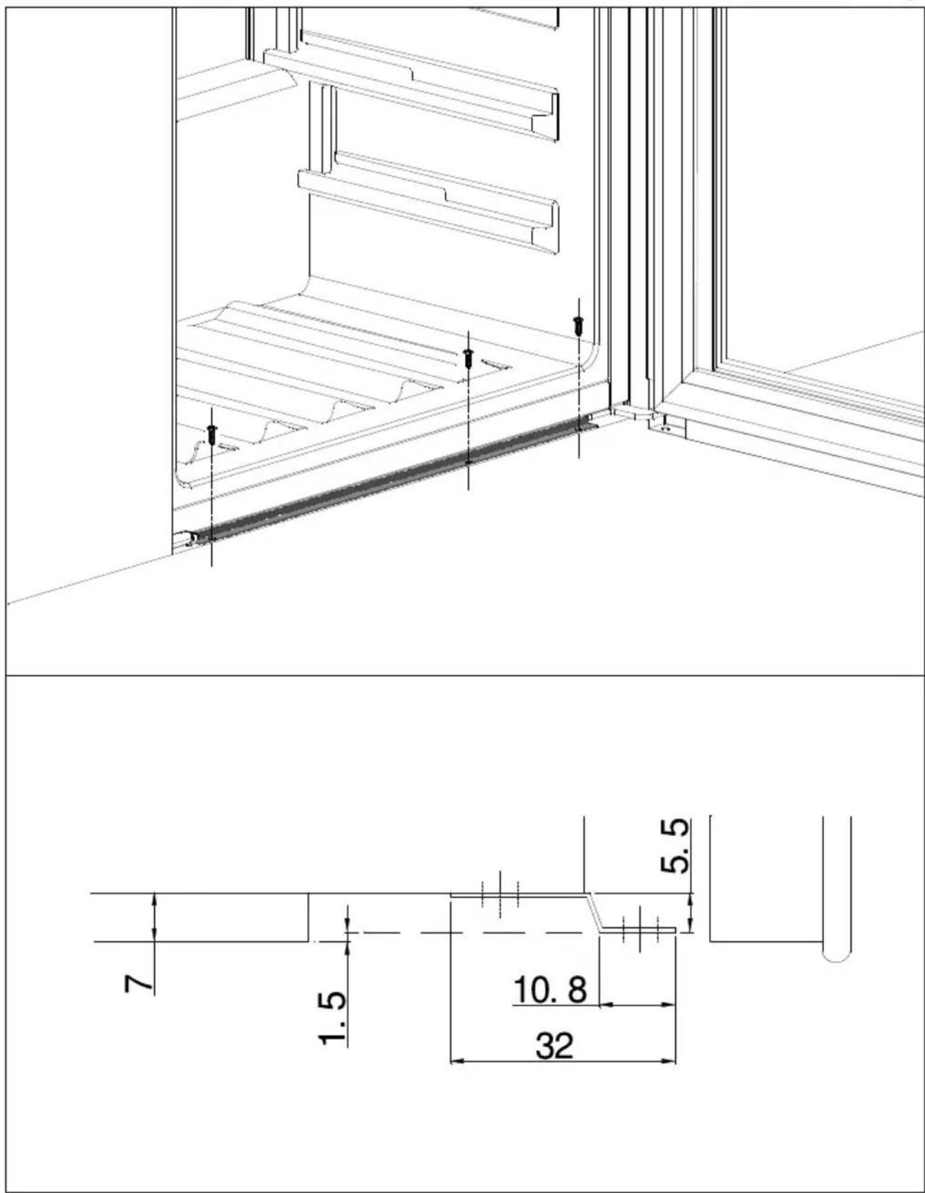 Technical drawing of a staircase with dimension annotations in millimeters