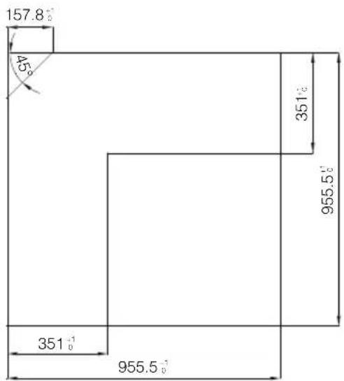 157.8 45° 351° 955.5° 351° 955.5°