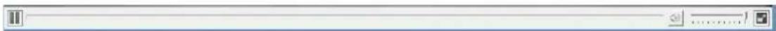 Screenshot of a software interface toolbar with playback controls and status bar