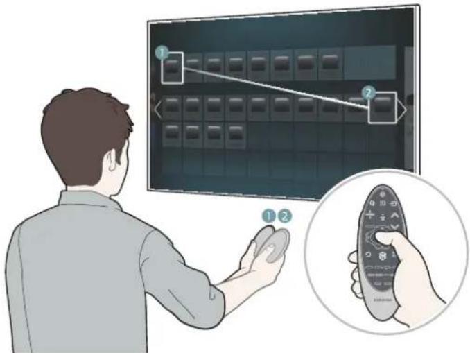 SAMSUNG UN78HU9000G - Controle da TV ao movimentar o Samsung Smart Control - 1