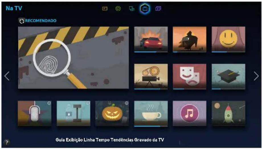 Na TV RECOMENDADO Guia Exibição Linha Tempo Tendências Gravado da TV