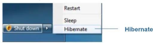 Shut down Restart Sleep Hibernate Hibernate