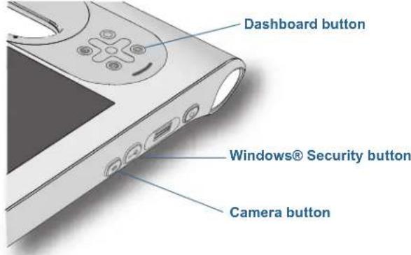 Dashboard button Windows® Security button Camera button