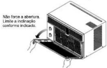 Não force a abertura. Limite a inclinação conforme indicado.