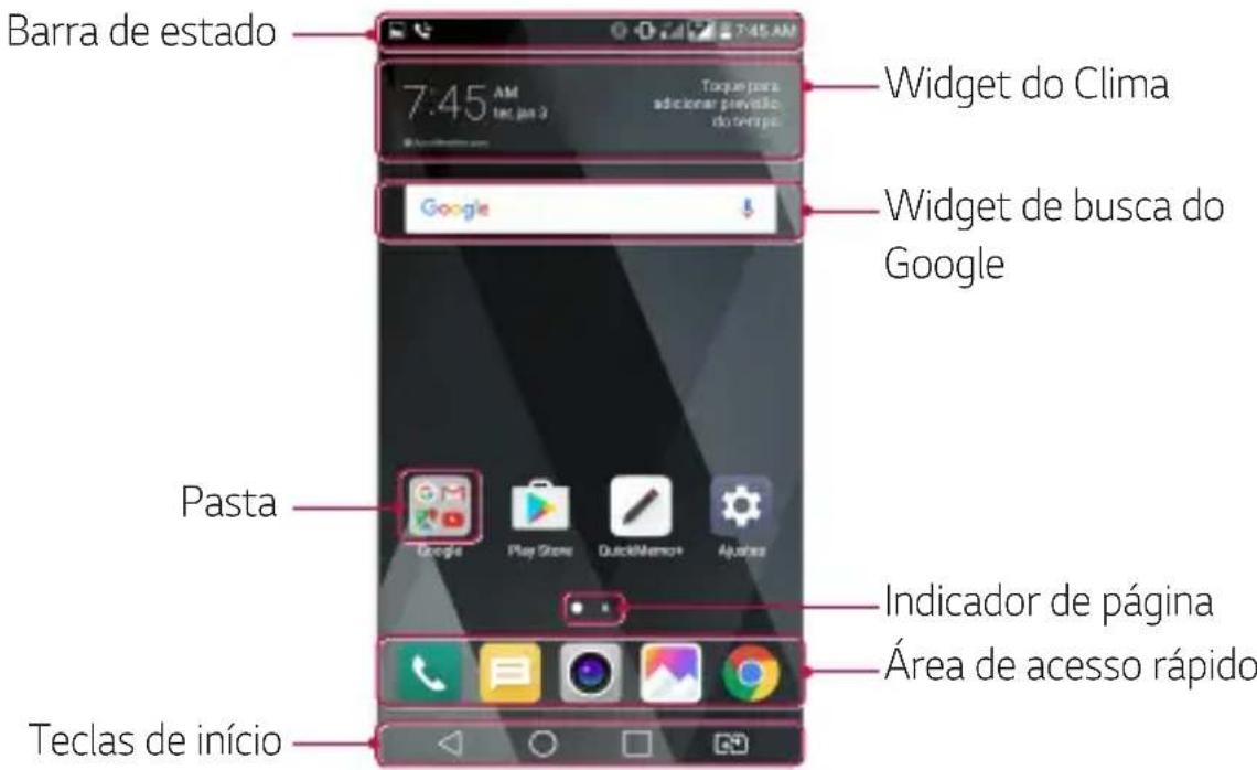 LG K10 Novo - Layout da tela inicial - 1