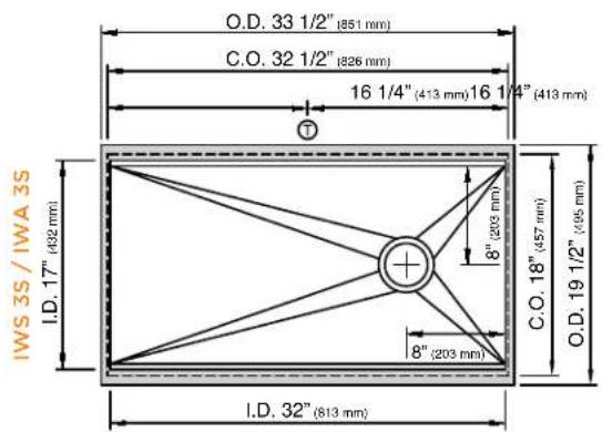 IWS 3S / IWA 3S I.D. 17" (432 mm) O.D. 33 1/2" (851 mm) C.O. 32 1/2" (826 mm) 16 1/4" (413 mm)16 1/4" (413 mm) ⑦ 8" (203 mm) 8" (203 mm) C.O. 18" (457 mm) O.D. 19 1/2" (905 mm) 8" (203 mm) I.D. 32" (813 mm)