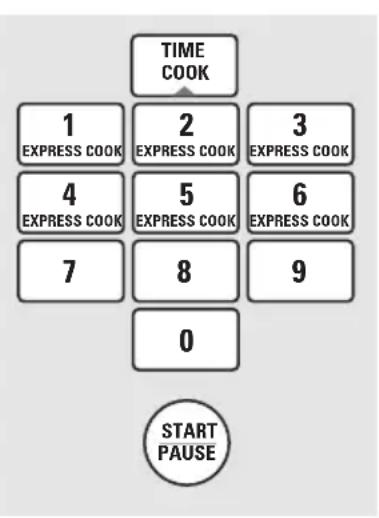 TIME COOK 1 EXPRESS COOK 2 EXPRESS COOK 3 EXPRESS COOK 4 EXPRESS COOK 5 EXPRESS COOK 6 EXPRESS COOK 7 8 9 0 START PAUSE