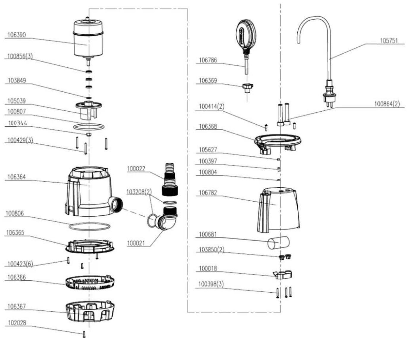 Zipper ZI-MUP350 - Explosionszeichnung / explosion drawing - 1