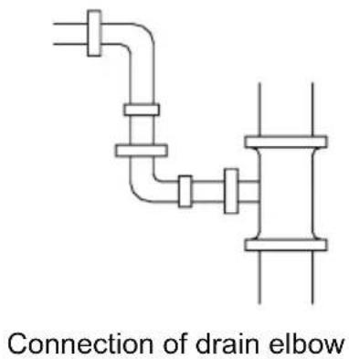 Connection of drain elbow