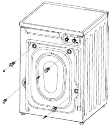 Infiniton WM-A14B - Retirar os parafusos de transporte - 1