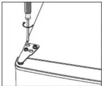 Technical line drawing of a mechanical assembly with a tool and bracket (no text or symbols)