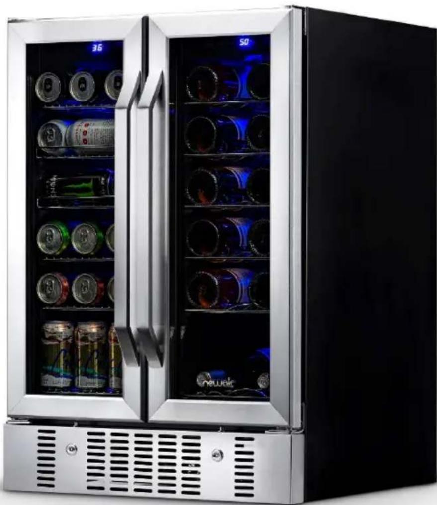 NewAir NADZBFSV000 - 24” Built-In Dual Zone Wine and Beverage Fridge - 1