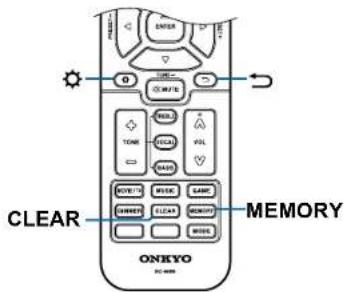 CLEAR MEMORY ONKYO
