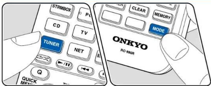 STRIMBOX CD TV TUNER NET QUICK MEALL CLEAR MEMORY MODE ONKYO RC-986R
