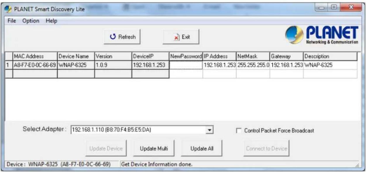 Planet WNAP-6325 - Appendix B: Use Planet Smart Discovery to find AP - 2