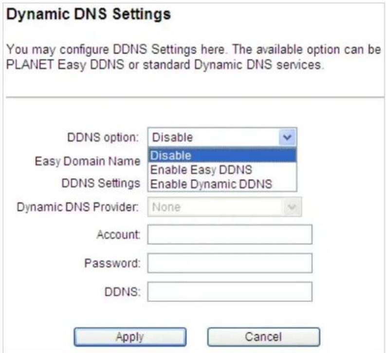 Planet WNAP-6325 - Dynamic DNS Settings - 1