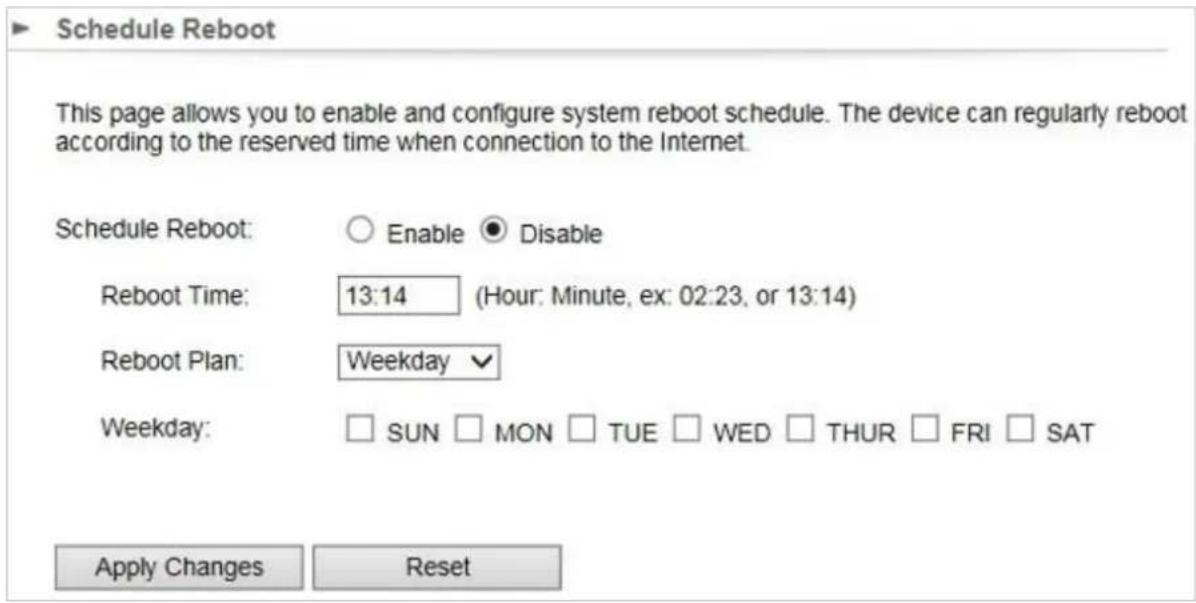 Planet WNAP-6325 - Schedule Reboot - 1