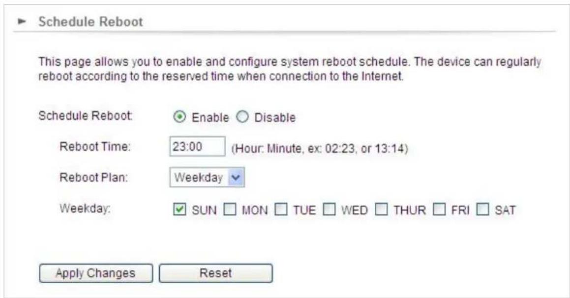 Planet WNAP-6325 - Step 1. Enable the "Schedule Reboot". - 1