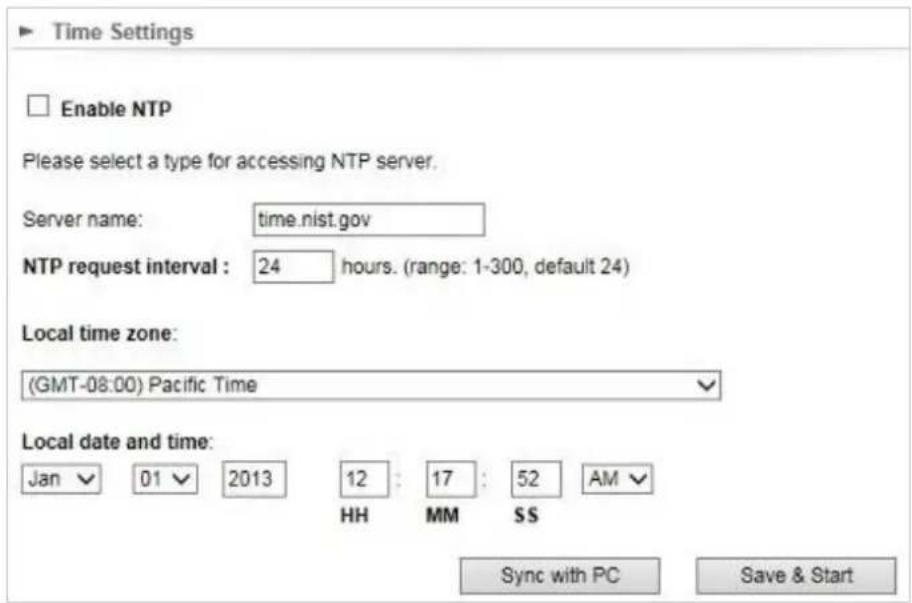 Planet WNAP-6325 - Time Settings - 1