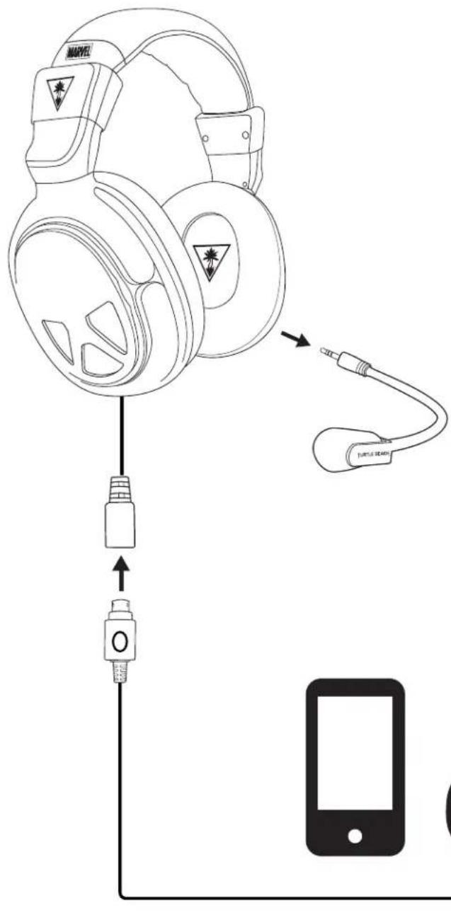 TURTLE BEACH Earforce Seven Marvel - Mobile Device Setup without the In-Line Amplifier - 1