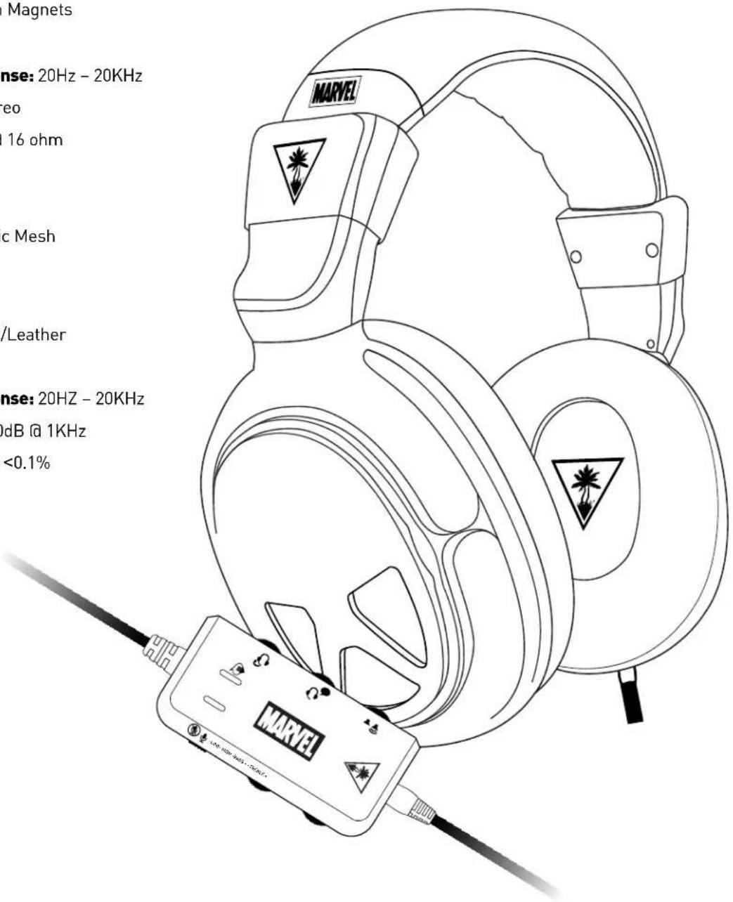 TURTLE BEACH Earforce Seven Marvel - Specifications - 1