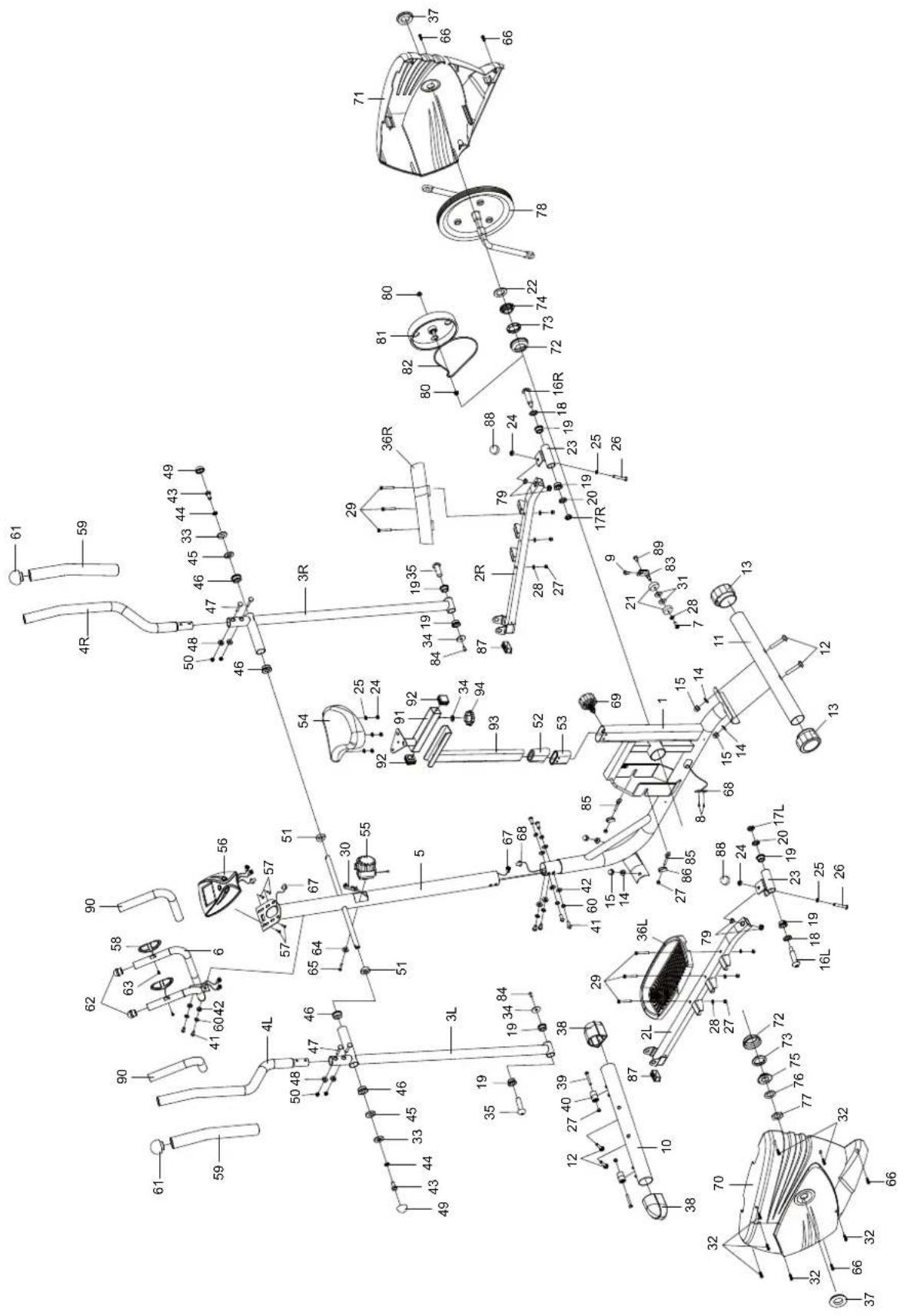 Technical diagram of a mechanical assembly with numbered components and labeled parts