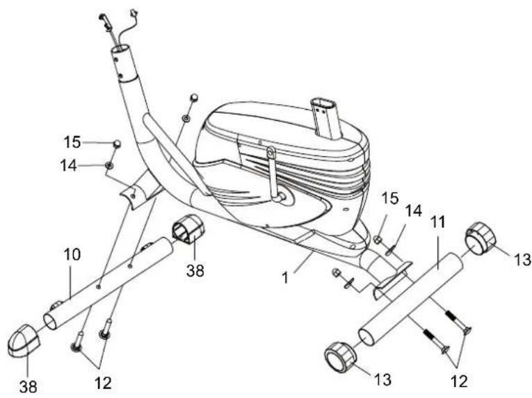 Technical diagram of a mechanical device with numbered components for identification