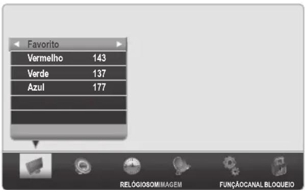 Favorite Vermelho 143 Verde 137 Azul 177 RELÓGIOSOMIMAGEM FUNÇÂOCANAL BLOQUEIO