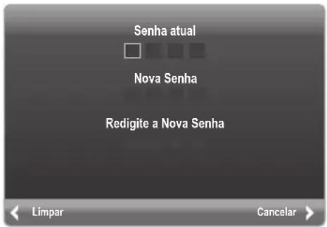 Senha atual Nova Senha Redigite a Nova Senha Limpar Cancelar