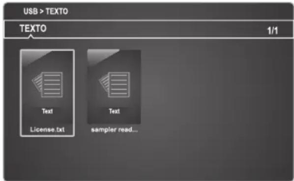 USB > TEXTO TEXTO 1/1 Text License.txt Text sampler read...