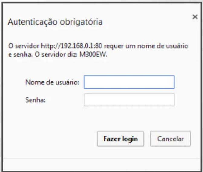 Autenticação obrigatória O servidor http://192.168.0.1:80 requer um nome de usuário e senha. O servidor diz: M300EW. Nome de usuário: Senha: Fazer login Cancelar