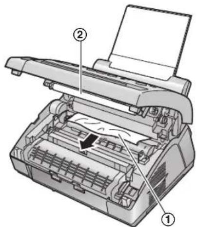 PANASONIC KX-FL401SP - Quando o papel ficar encravado perto da unidade do tambor ou do toner - 2