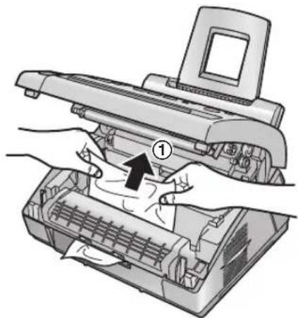 PANASONIC KX-FL401SP - Quando o papel ficar encravado perto da saída do papel - 4