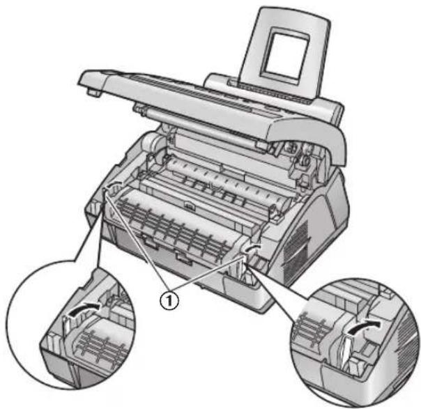PANASONIC KX-FL401SP - Quando o papel ficar encravado perto da saída do papel - 5