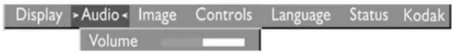 Display >Audio < Image Controls Language Status Kodak Volume