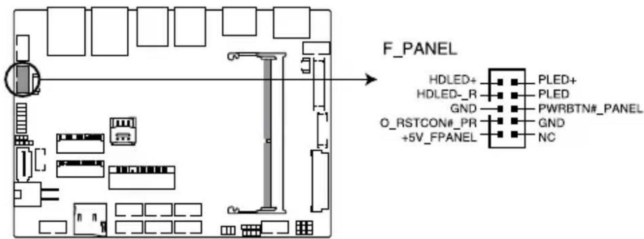 F_PANEL HDLED+ HDLED-_R GND O_RSTCON#_PR +5V_FPANEL PLED+ PLED PWRBTN#_PANEL GND NC