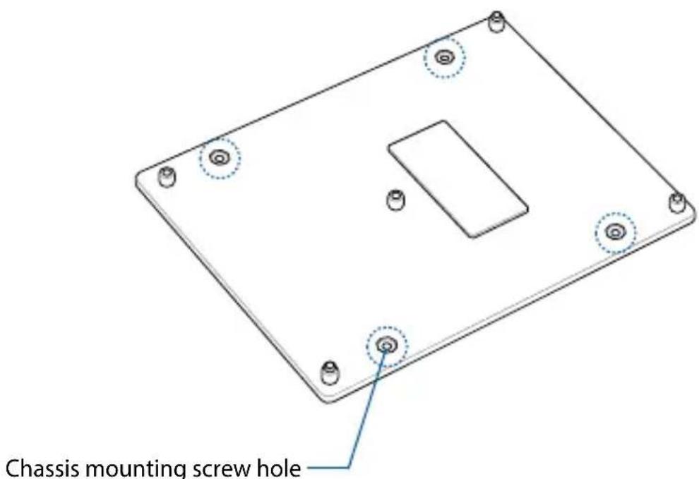Chassis mounting screw hole