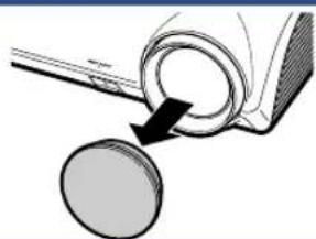 SHARP DT-400 - Remove the lens cap and turn the projector on - 1