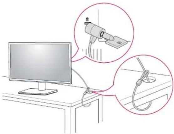 LG 27MU58P - Utilização do bloqueio Kensington - 1