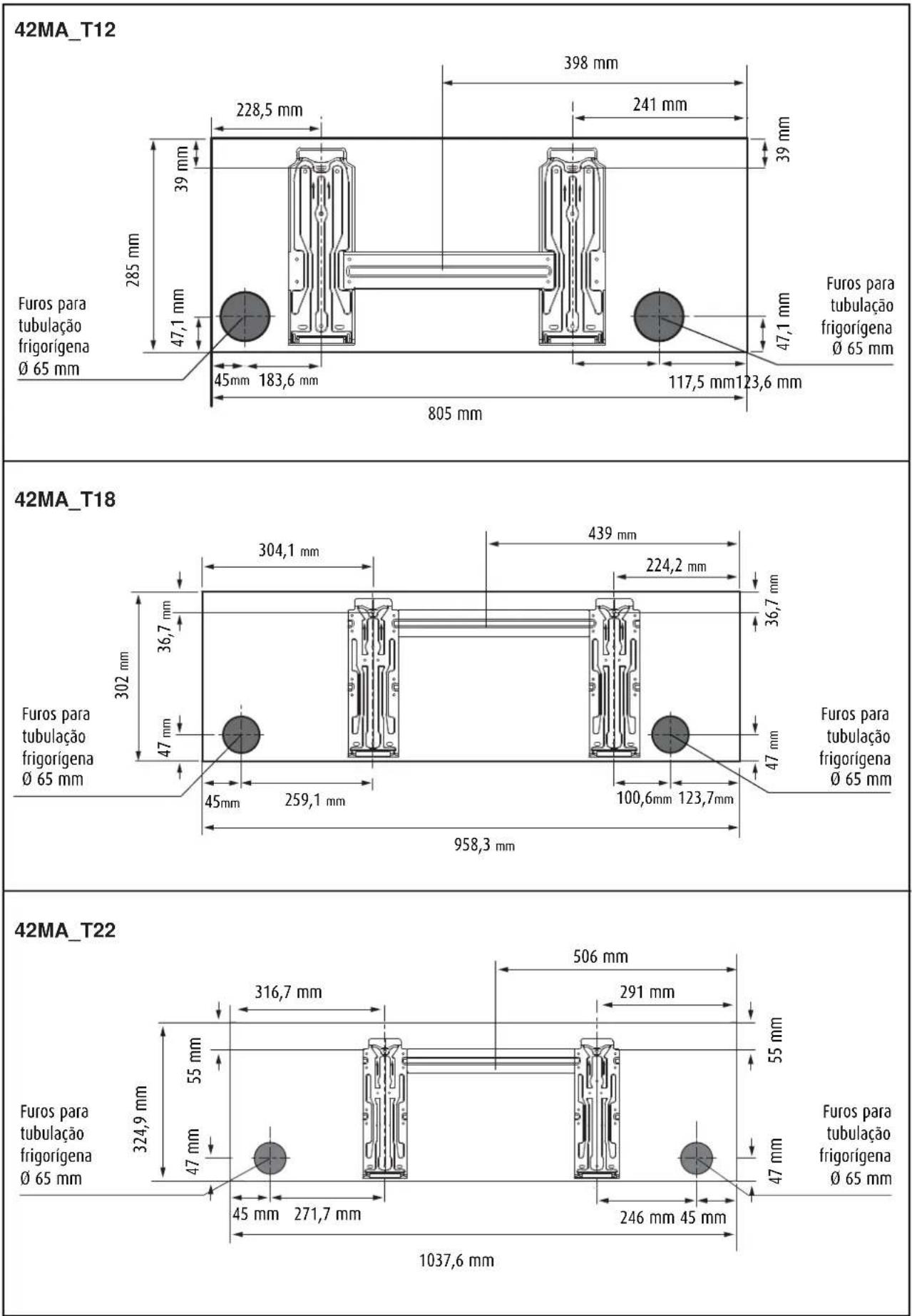 MIDEA 42MAQT09S5 - Suportes de montagem e dimensões (mm) - 2